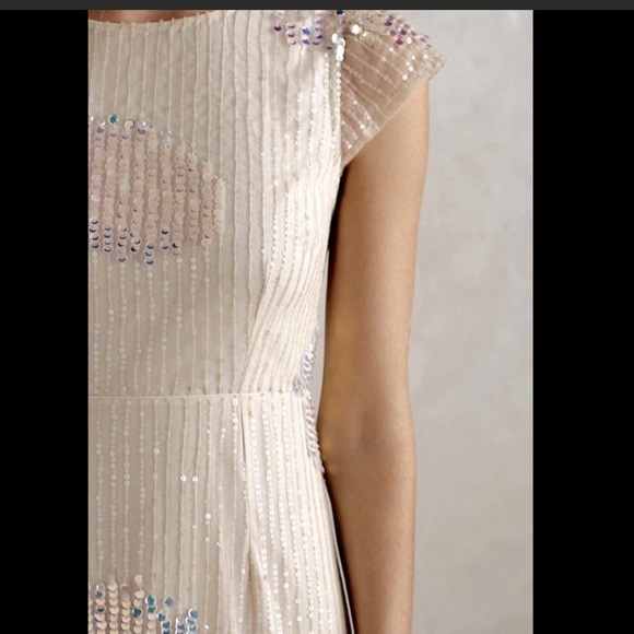 Korovilas Ivory Iridescent Sequin Column Gown - Picture 2 of 8